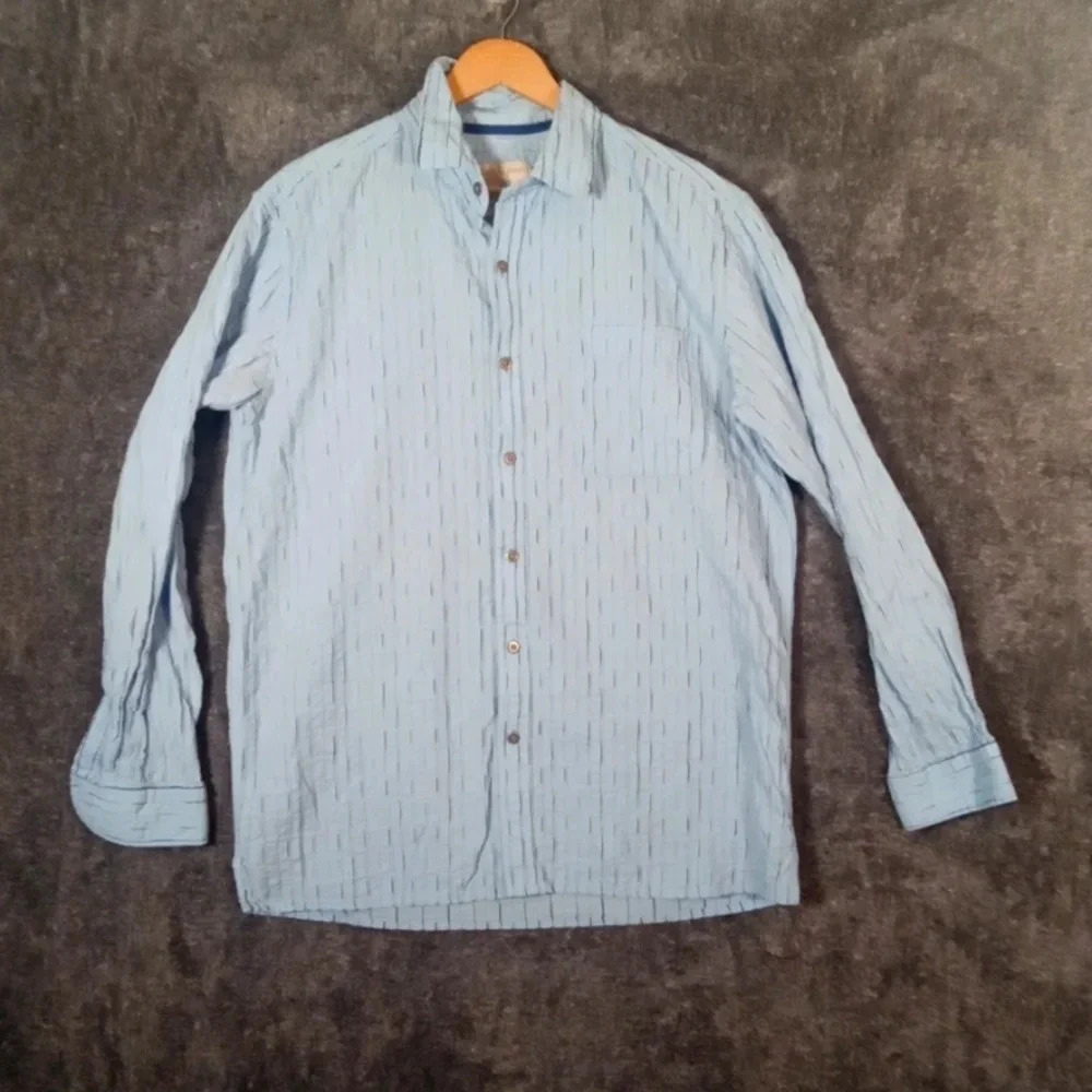 Territory Ahead button up shirt blue men's size large
